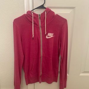 Nike pink women’s zip up hoodie
